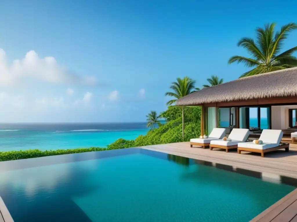 Villa de lujo con piscina infinita en paraíso tropical Propiedad vacacional de lujo con vistas a playa paradisíaca y piscina infinita privada