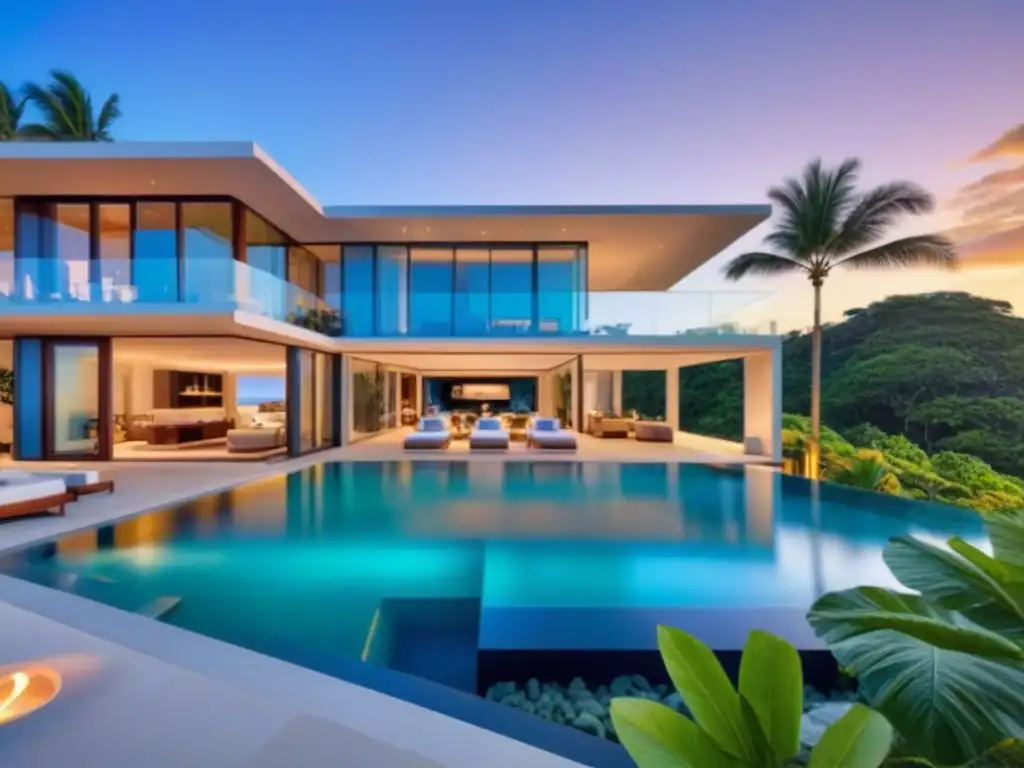 Villa de lujo frente al mar: diseño moderno con vistas deslumbrantes Propiedad vacacional rentable ideal para invertir: lujosa villa frente al mar, diseño moderno, piscina infinita y vistas al océano al atardecer