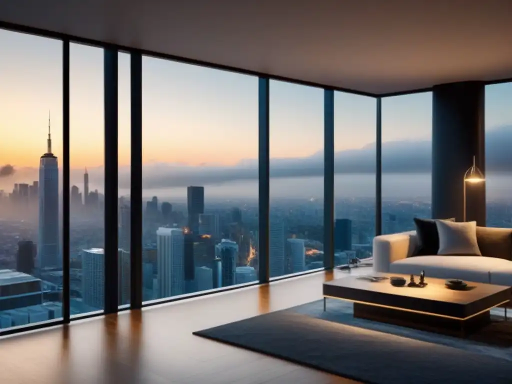 Invierte en propiedades de alquiler: lujoso apartamento con ventanales, diseño moderno y vista urbana