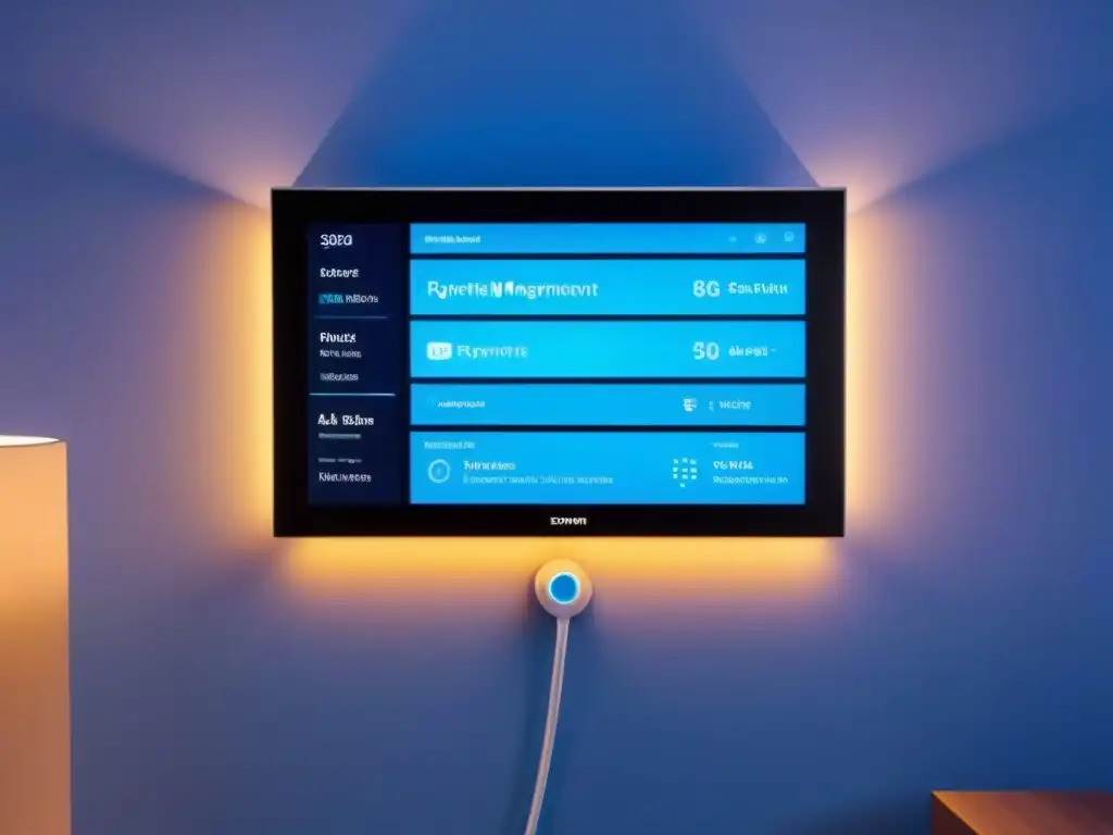 Control inteligente de propiedades: la gestión futurista en acción Automatización en gestión de propiedades: Escena futurista de sistema automatizado en acción con tecnología de vanguardia y eficiencia