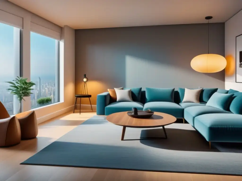 Interior de apartamento moderno y sofisticado para millennials Propiedades híbridas para Millennials: apartamento moderno con diseño ecléctico y tecnología de vanguardia