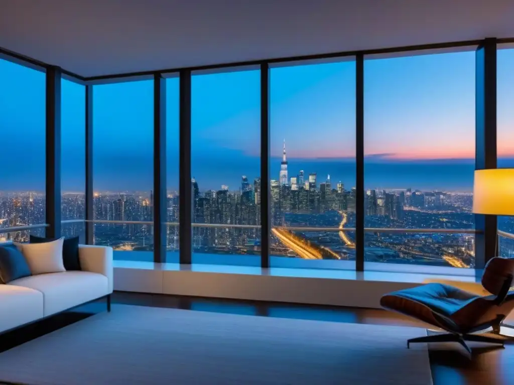 Espectacular apartamento de lujo con vista nocturna a la ciudad Invertir en propiedades internacionales: lujoso apartamento moderno con vista nocturna de la ciudad y diseño contemporáneo