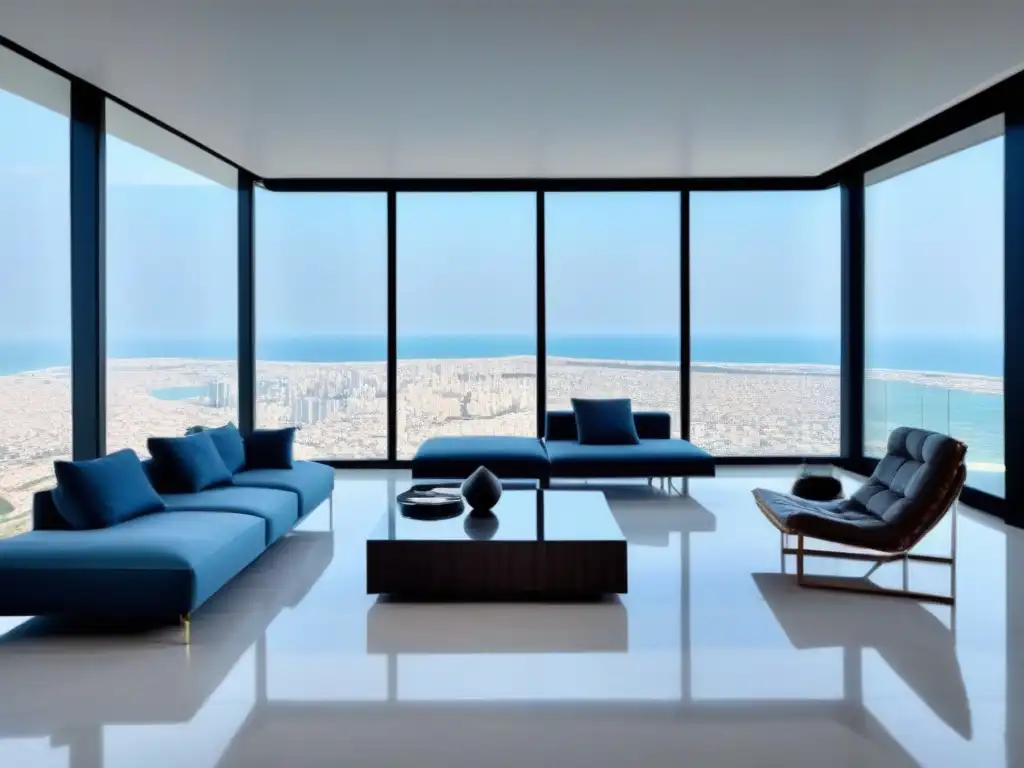Ático de lujo con vistas al Mediterráneo en Tel Aviv Propiedades de lujo en Israel: Ático moderno con vista al Mar Mediterráneo en Tel Aviv, diseño elegante y terraza espaciosa