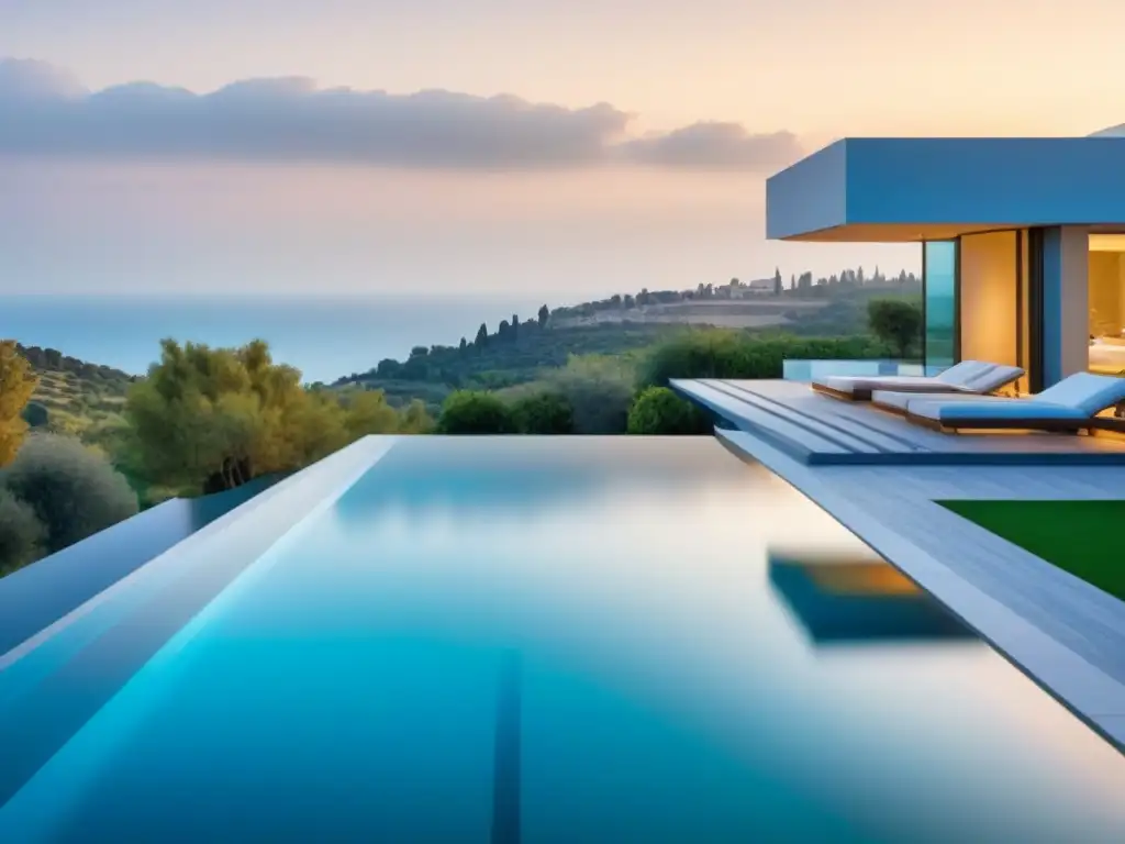 Villa de lujo en Israel: Modernidad frente al Mediterráneo Propiedades de lujo en Israel: Villa moderna con vistas al mar Mediterráneo, piscina infinita y diseño minimalista
