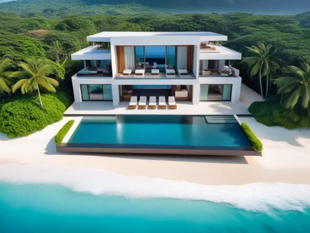 Villa de lujo frente al mar en Sudeste Asiático Invertir en propiedades de lujo en Sudeste Asiático: Villa moderna frente al mar con piscina infinita y playa privada