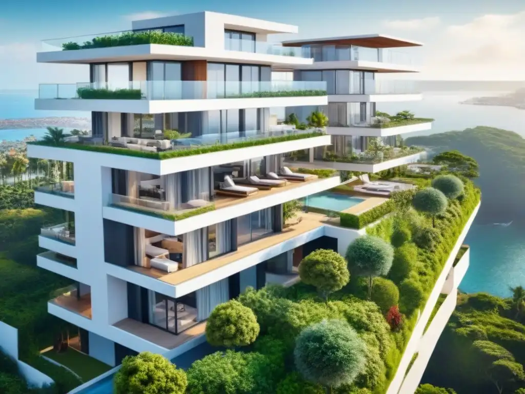 Residencial de lujo con vista al mar en ciudad internacional Inversión en propiedades multifamiliares internacionales: Edificio moderno con vistas al mar en ciudad internacional