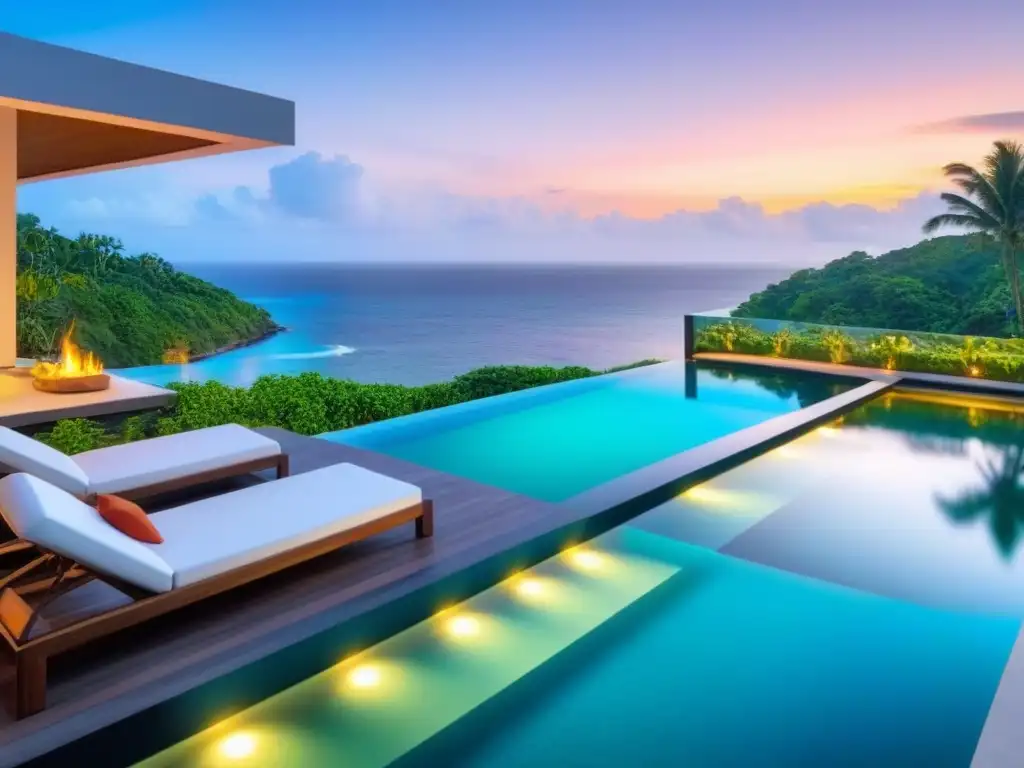 Villa de lujo frente al mar con diseño arquitectónico moderno Inversión en propiedades vacacionales internacionales: lujosa villa frente al mar con diseño arquitectónico moderno y vistas panorámicas al océano