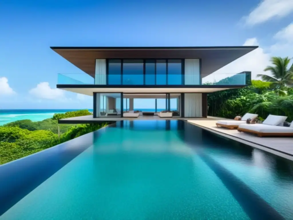 Villa de lujo frente al mar con piscina infinita y diseño contemporáneo Inversión en propiedades vacacionales internacionales: lujosa villa frente al mar con piscina infinita y diseño contemporáneo