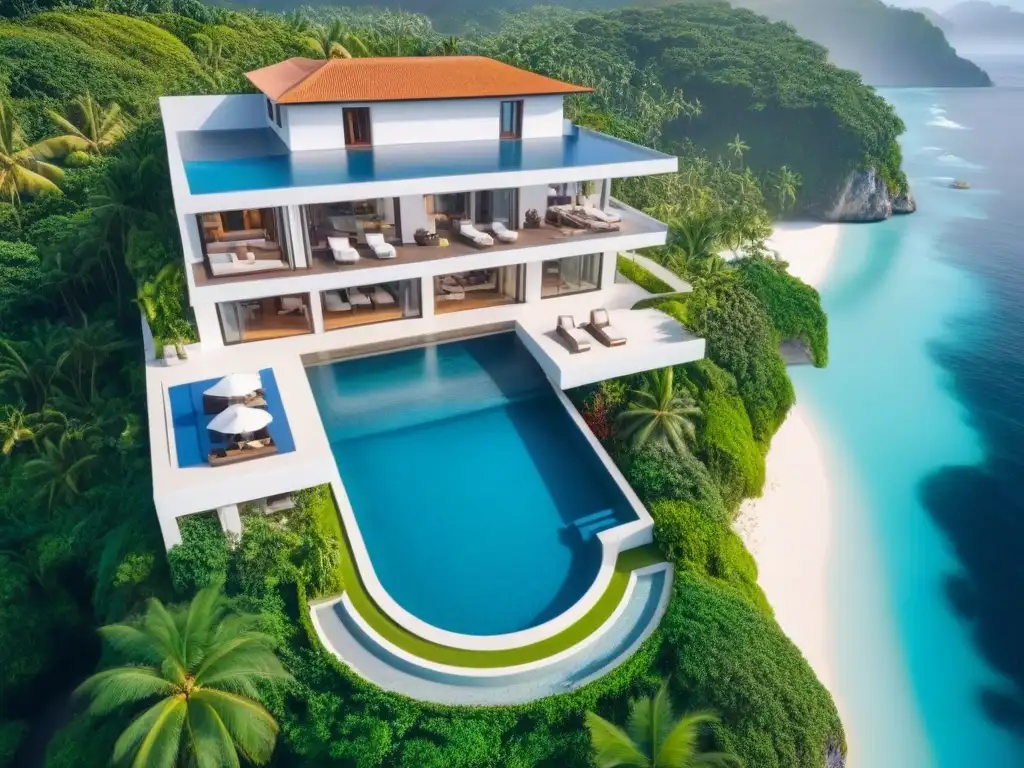 Exclusiva propiedad vacacional de lujo con piscina infinita frente al mar Inversión en propiedades vacacionales de lujo frente al mar, con piscina infinita y vista al océano