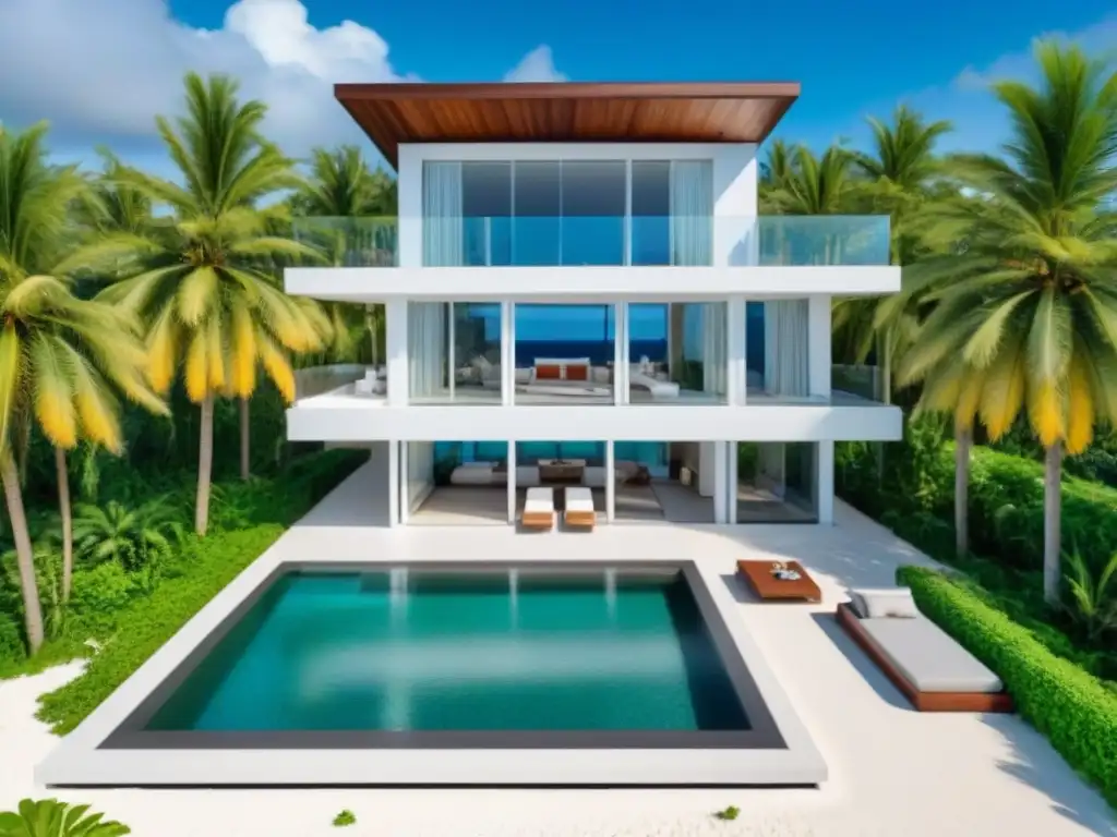 Villa de lujo con piscina infinita privada en la playa Invierte en propiedades vacacionales rentables con esta lujosa villa frente al mar con piscina infinita privada