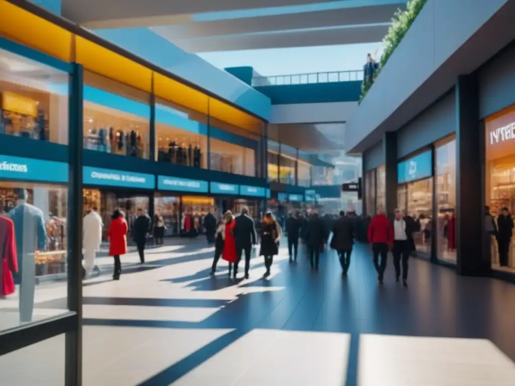 Centro comercial moderno: 8k detallado y vibrante Propuesta de valor invertir en centros comerciales: moderno y vibrante centro comercial con arquitectura elegante y clientes felices