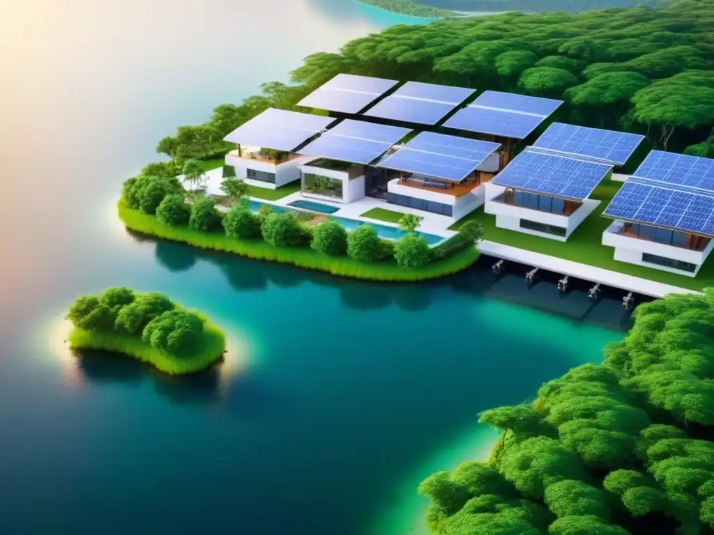 Innovador proyecto inmobiliario ecológico: armonía con la naturaleza Un proyecto inmobiliario ecológico internacional se integra armoniosamente con la naturaleza, destacando innovación y sostenibilidad