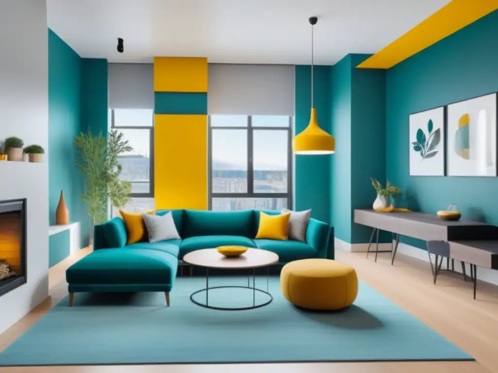 Espacio de convivencia moderno y vibrante para millennials Proyectos de renovación inmobiliaria millennial: Espacio coliving vibrante y moderno con diseño contemporáneo y ambiente acogedor