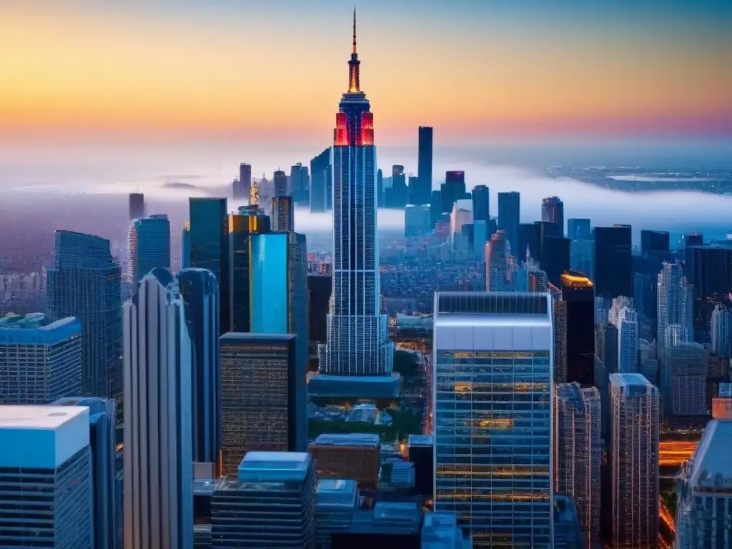 Rascacielos moderno en una ciudad vibrante, ideal para inversionistas globales mercado inmobiliario internacional