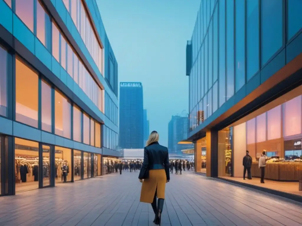Edificio de lujo al atardecer: símbolo de innovación en bienes raíces Rascacielos moderno y elegante al anochecer, reflejando luces de la ciudad, atrayendo a inversionistas globales mercado inmobiliario