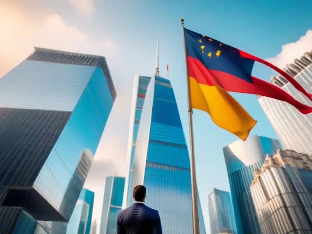 Torre de lujo en distrito financiero global Un rascacielos moderno y lujoso en un distrito financiero internacional postBrexit