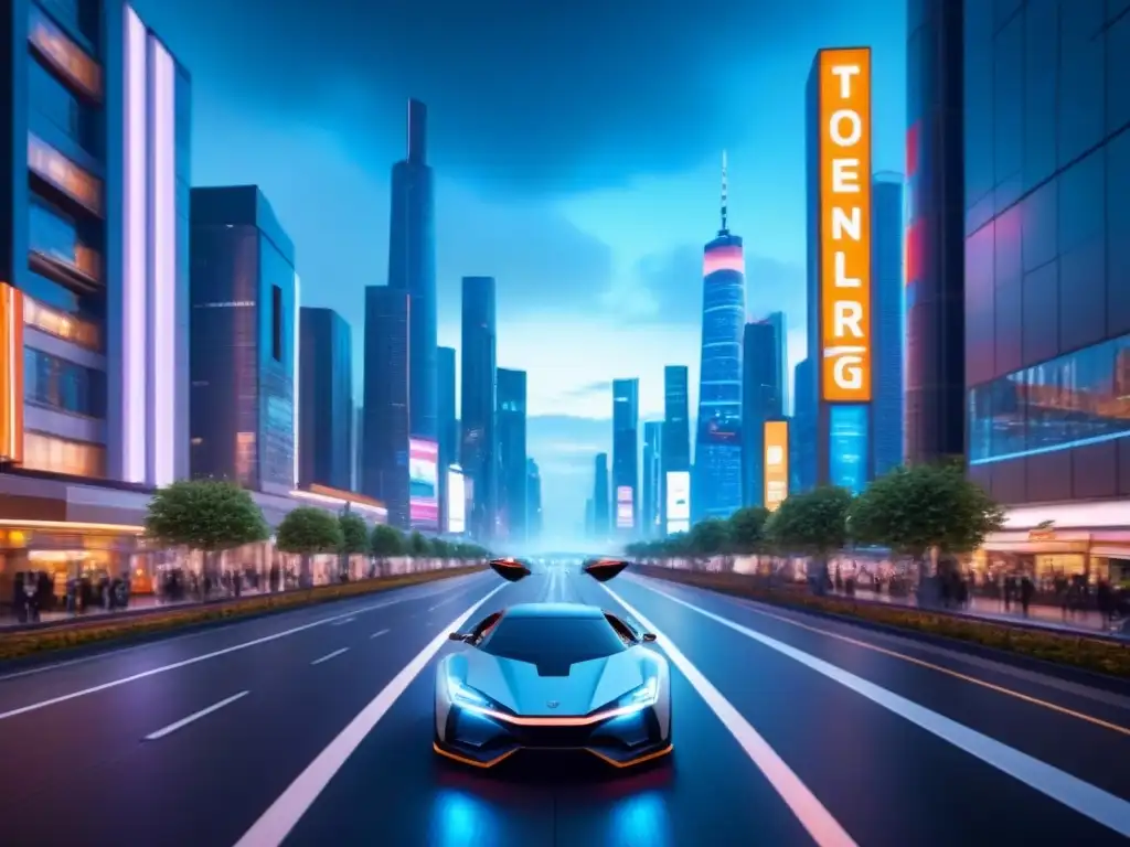 Metrópolis futurista: rascacielos modernos y tecnología avanzada Recuperación inmobiliaria turismo tecnología en una ciudad futurista con rascacielos modernos y tecnología avanzada