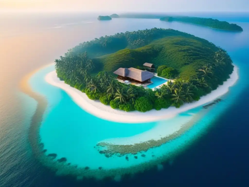 Paraíso eco-lujoso: isla privada en armonía con la naturaleza Refugio ecoamigable en isla privada: armonía perfecta entre lujo y naturaleza, sin impacto ambiental