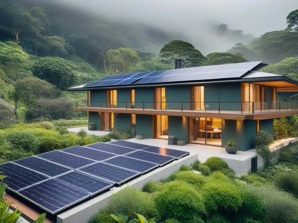 Propiedad vacacional sostenible en bosque: diseño ecoamigable Un refugio sostenible en el bosque: propiedad sostenible tiempo compartido en armonía con la naturaleza
