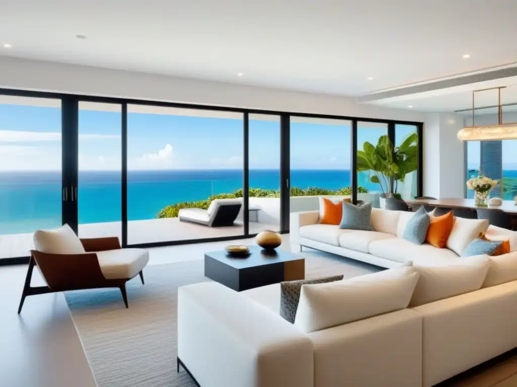 Villa de lujo frente al mar: Estilo contemporáneo y comodidad Un refugio vacacional de lujo con decoración contemporánea, amplias ventanas con vista al mar y terraza acogedora
