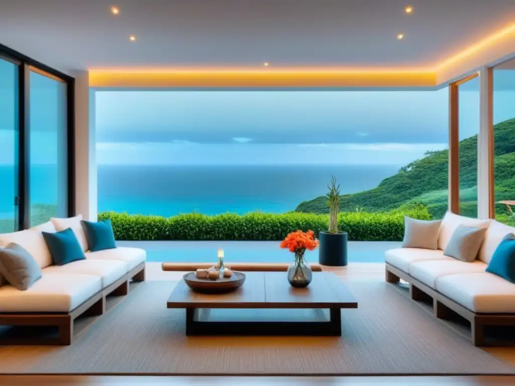 Propiedad vacacional moderna y elegante en entorno costero sereno Un refugio vacacional moderno y pintoresco con vista al mar, terraza espaciosa y ambiente relajante