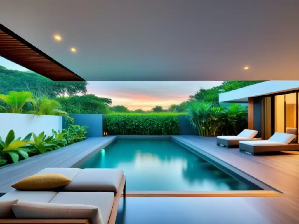 Refugio de lujo entre vegetación exuberante con piscina y patio modernos Un refugio vacacional seguro y lujoso entre la naturaleza, con modernas comodidades y piscina