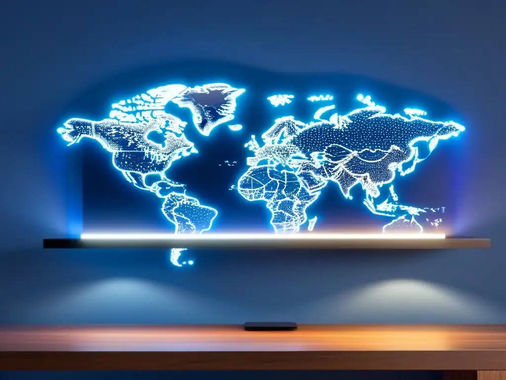 Reloj mundial de lujo para valorar timeshares Reloj contemporáneo con zonas horarias, mapa global y luces de ciudad