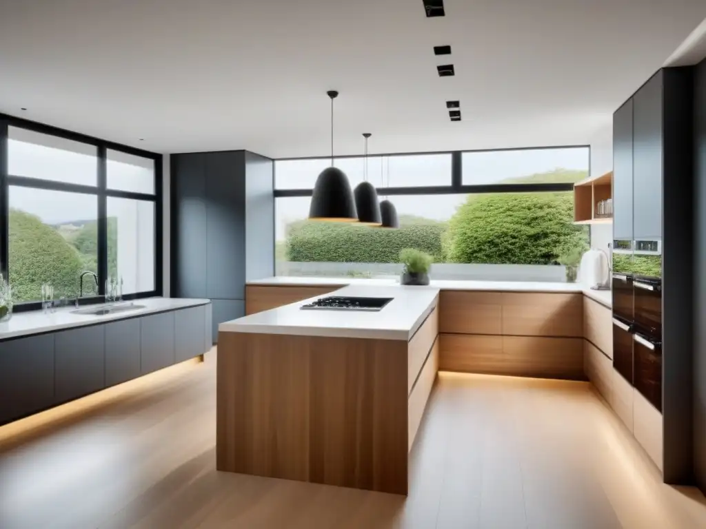 Cocina moderna y eficiente: diseño inteligente para espacios pequeños Renovaciones inteligentes espacios pequeños: Cocina moderna, minimalista y sofisticada con soluciones innovadoras y diseño eficiente
