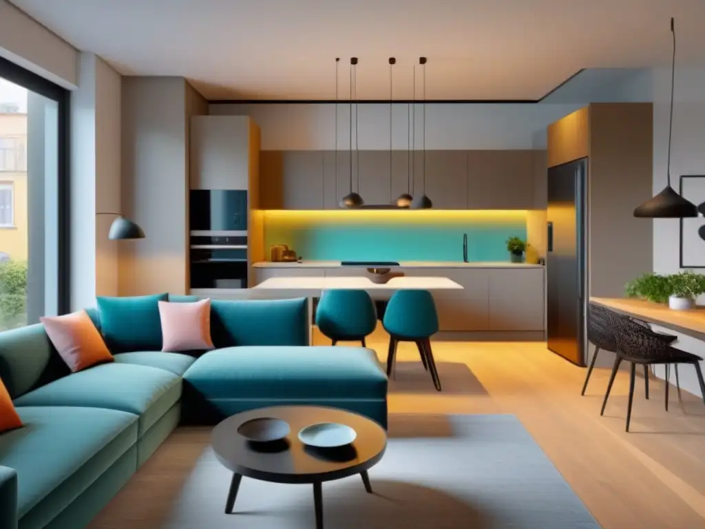 Renovación de apartamento de lujo en 8k: cocina moderna, sala elegante y dormitorio acogedor Renovaciones para aumentar rentabilidad alquiler: Interior lujoso con cocina moderna, sala elegante y dormitorio acogedor