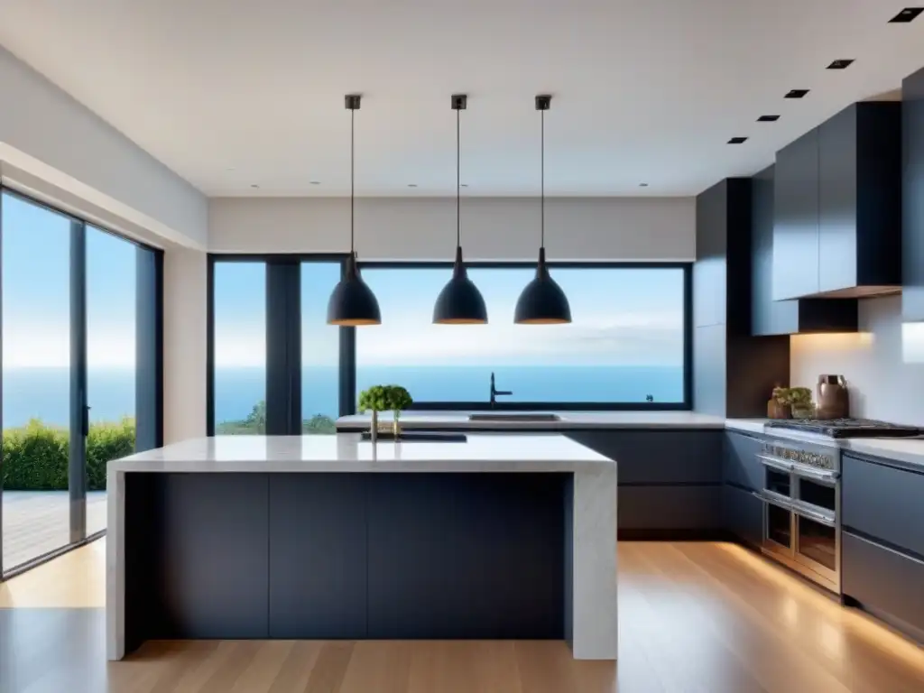 Renovación de cocina de lujo: mármol blanco, diseño minimalista y alta gama Renovaciones para aumentar rentabilidad alquiler: Cocina moderna y lujosa con detalles elegantes y diseño minimalista
