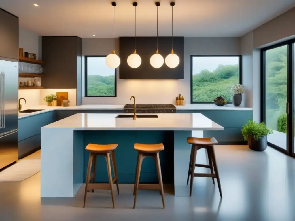 Renovación de cocina moderna: diseño elegante y lujoso Renovaciones para aumentar valor propiedad: Cocina moderna de lujo con mármol, electrodomésticos inox y diseño minimalista en tonos suaves y elegantes