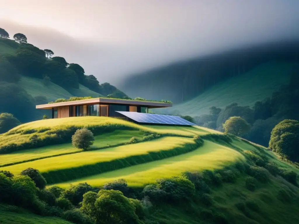 Arquitectura sostenible: casa ecológica en entorno natural Residencia ecológica en armonía con la naturaleza