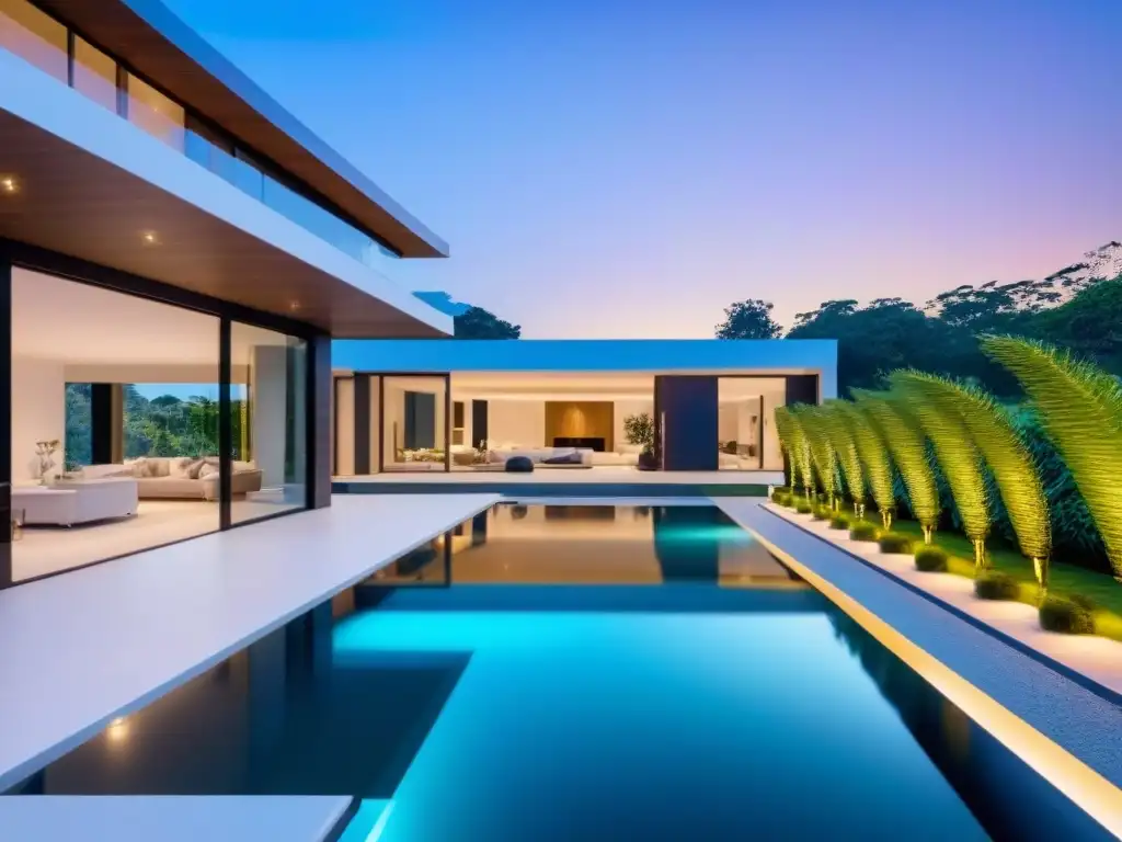 Residencia de lujo con tecnología IoT vanguardista Residencia inteligente de lujo con arquitectura moderna y tecnología IoT en inmobiliario de lujo