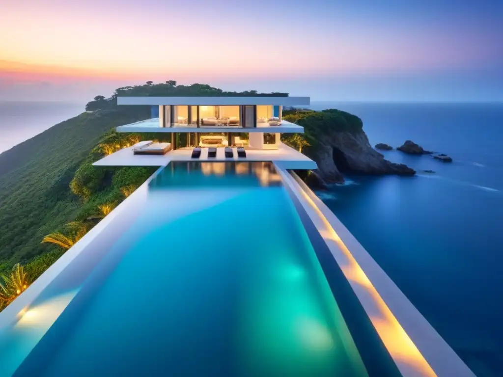 Residencia de lujo con vista al mar: diseño moderno y exclusivo Residencia de lujo en acantilado con vistas al mar, diseño moderno y piscina infinita