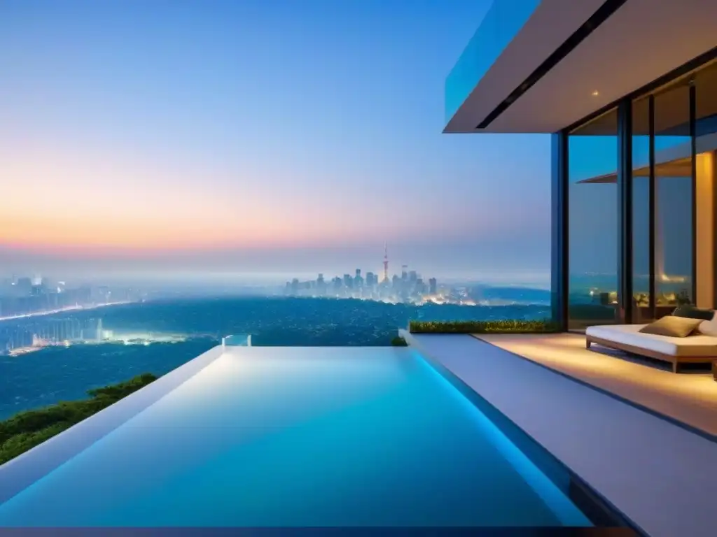 Mansión de lujo con piscina infinita y vista panorámica Residencia de lujo con diseño moderno, piscina infinita y vista panorámica