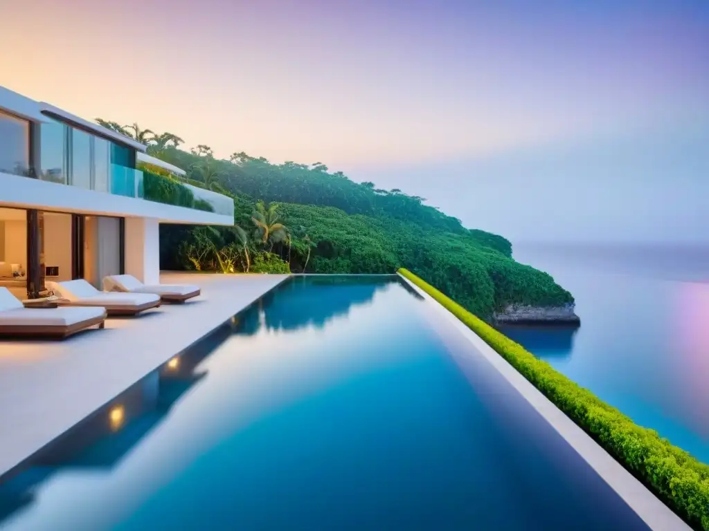 Propiedad de lujo frente al mar: diseño moderno con vistas infinitas Residencia de lujo frente al mar con diseño arquitectónico moderno y piscina infinita, reflejando las aguas azules