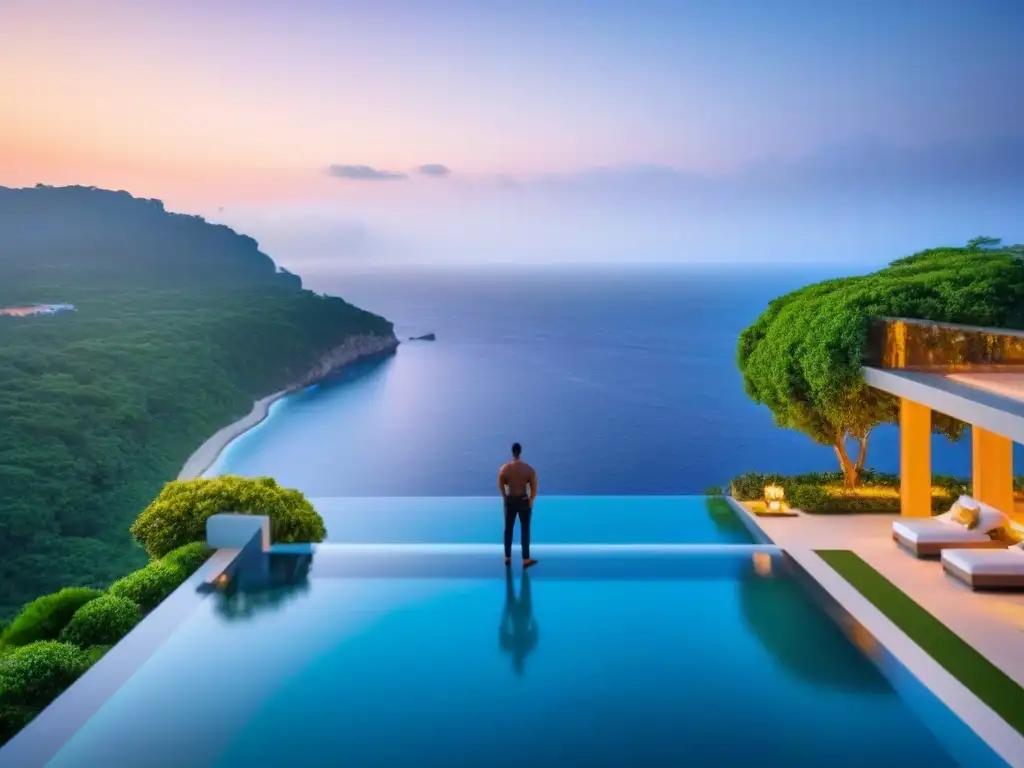 Villa de lujo frente al mar con piscina infinity y jardines exquisitos Residencia de lujo frente al mar con arquitectura moderna y piscina infinita, en Pinterest