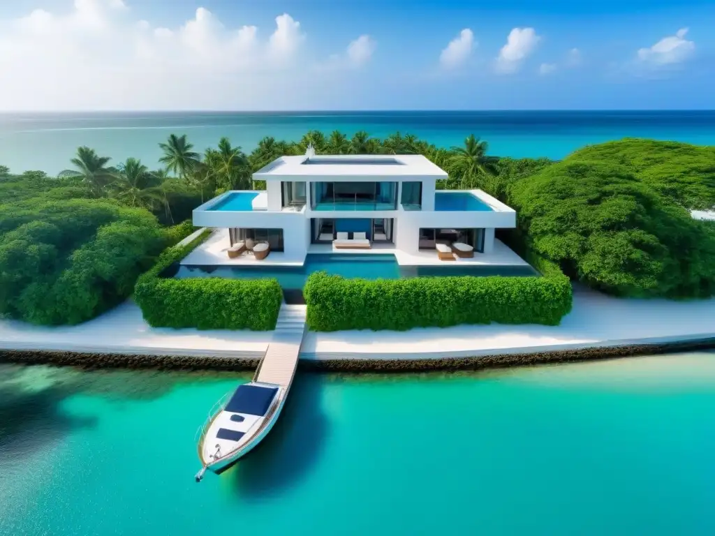 Propiedad de lujo frente al mar: elegancia y naturaleza en armonía Residencia de lujo frente al mar con diseño moderno rodeada de exuberante vegetación y aguas turquesas, ideal para atraer compradores internacionales