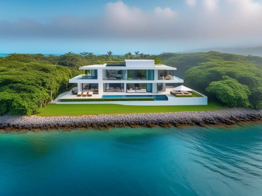 Propiedad de lujo frente al mar: arquitectura contemporánea y naturaleza exuberante Residencia de lujo frente al mar, diseño contemporáneo y exuberante naturaleza