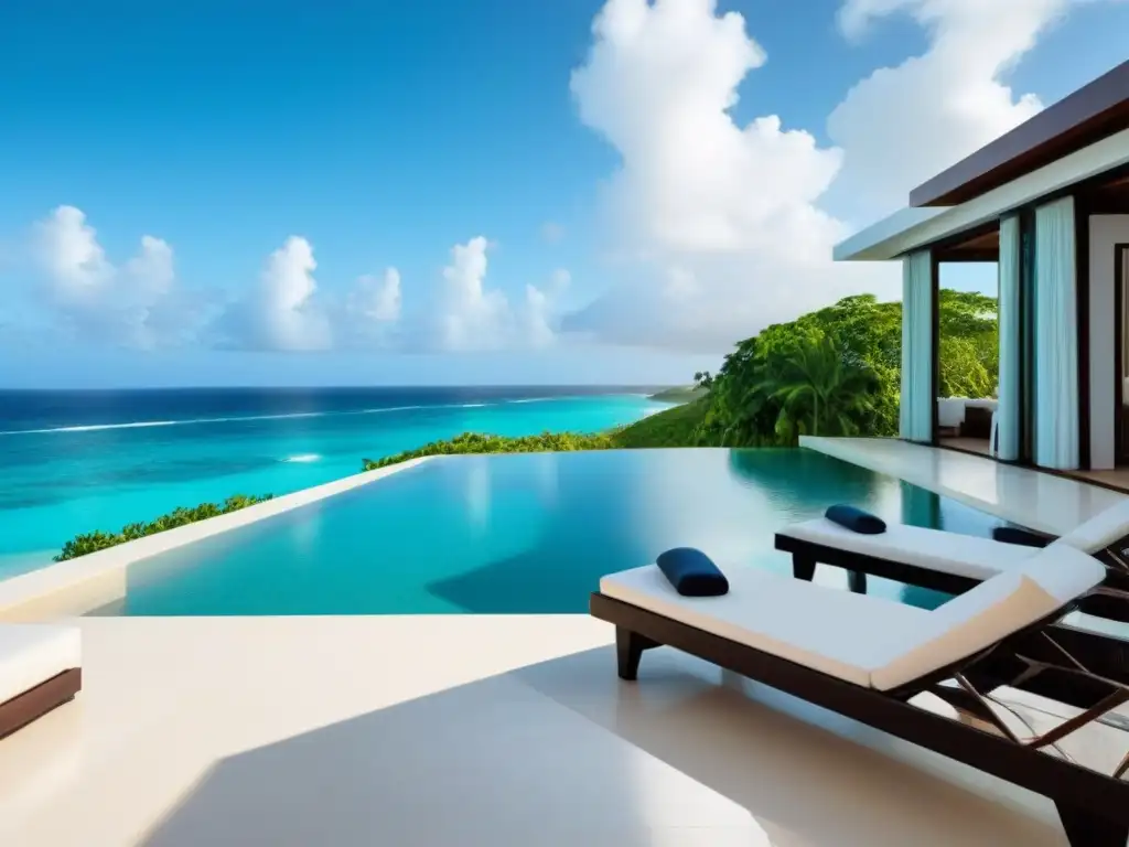 Villa de lujo frente al mar en el Caribe: exclusividad y elegancia Residencia de lujo frente al mar en el Caribe con piscina infinita privada y diseño moderno