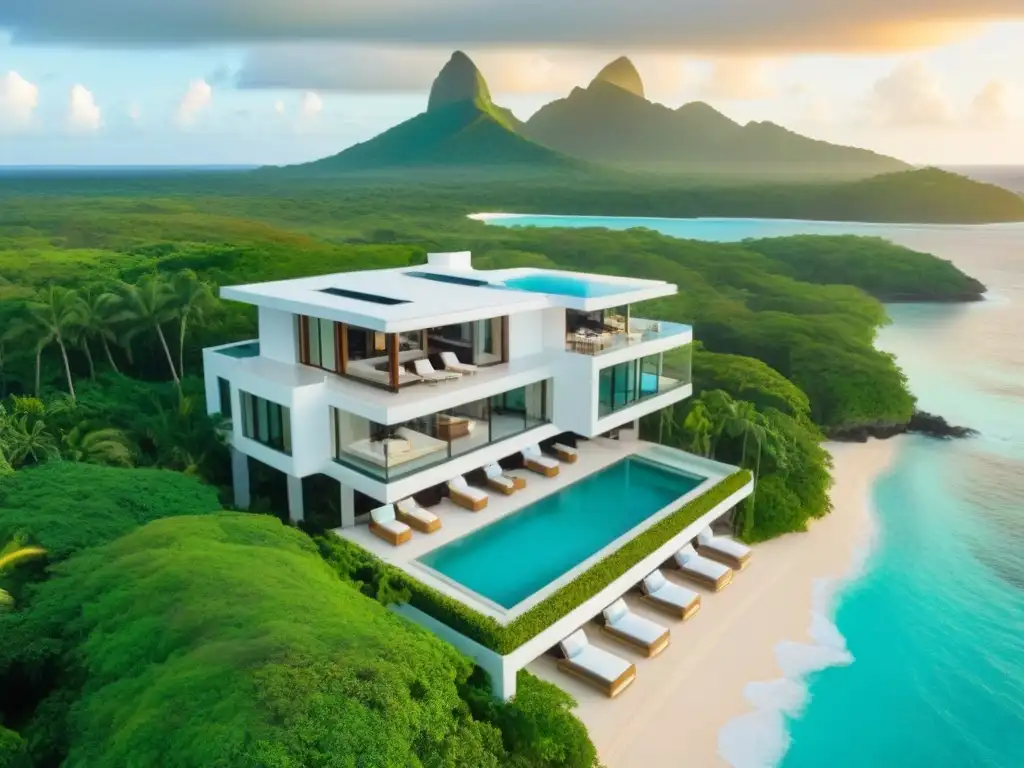 Propiedad de lujo en el Caribe: arquitectura moderna frente al mar Residencia de lujo frente al mar en el Caribe con tendencias mercado inmobiliario caribeño