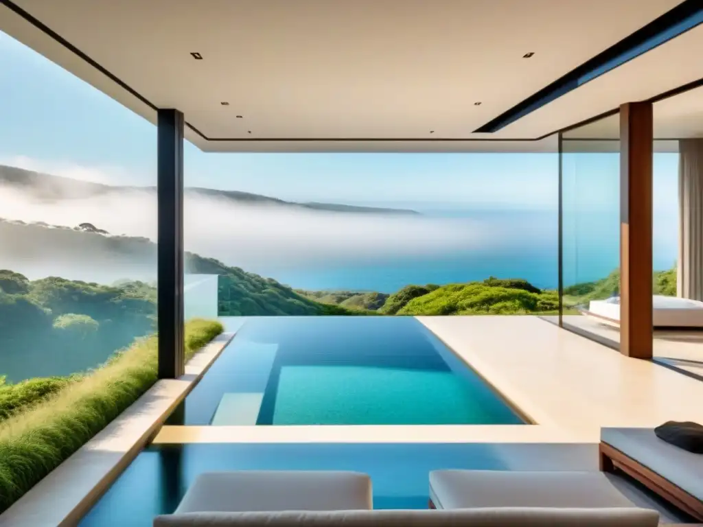 Residencia moderna de lujo integrada con la naturaleza Residencia de lujo moderna con piscina infinita, diseño interior elegante y paisajismo exuberante