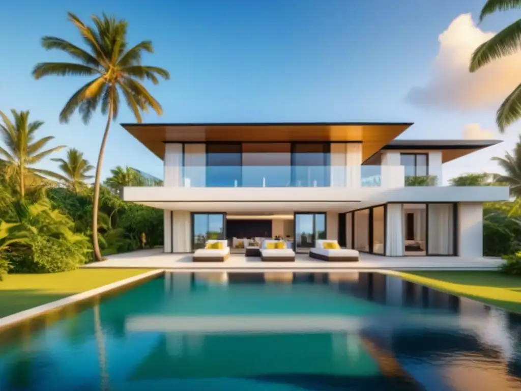 Villa de lujo en playa exclusiva del Sudeste Asiático Residencia de lujo en la playa con vistas al mar en el Sudeste Asiático