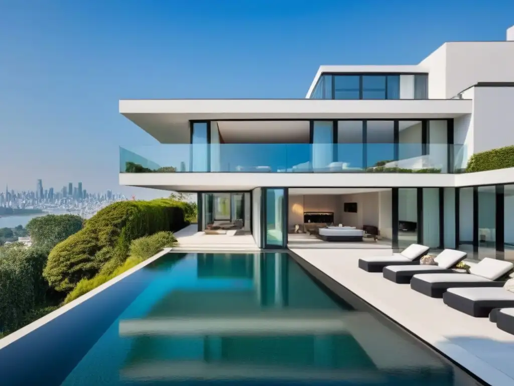Residencia de lujo moderna con vistas panorámicas y diseño futurista Residencia de lujo con vistas panorámicas y diseño futurista