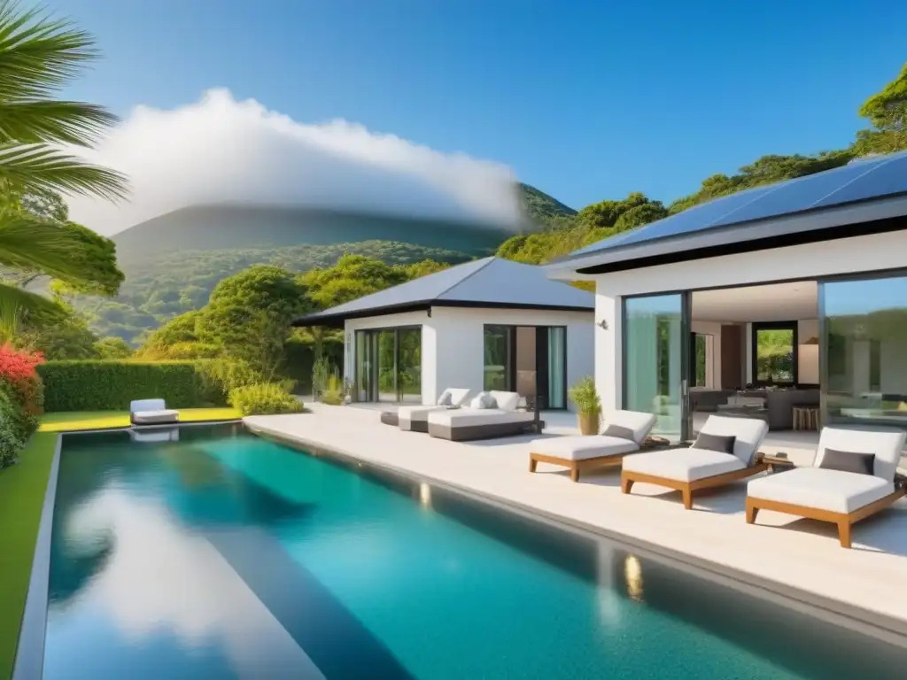 Residencia de lujo con vistas impresionantes y diseño contemporáneo Una residencia vacacional de lujo y moderna con interiores espaciosos y elegantes, rodeada de naturaleza