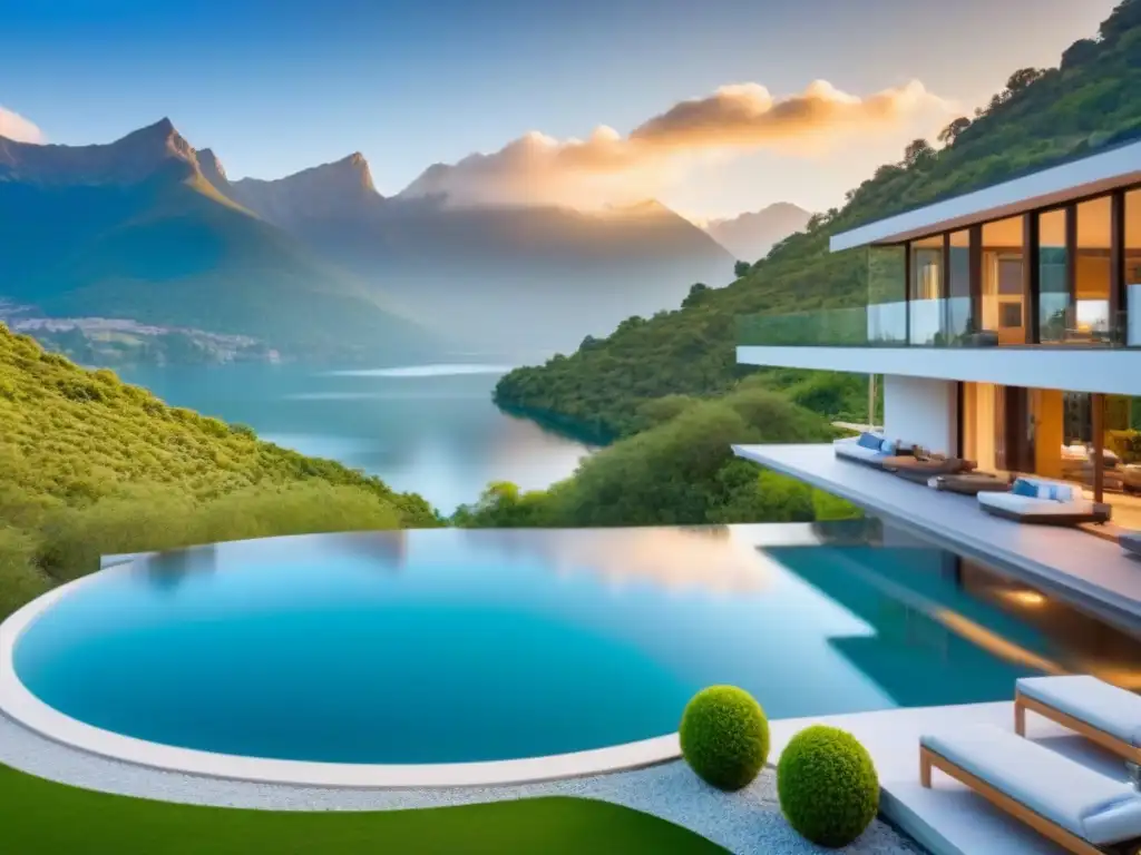 Refugio de lujo en la montaña con piscina infinita privada y vistas al lago Residencia vacacional de lujo en la montaña para familias globales, con piscina infinita y vistas panorámicas