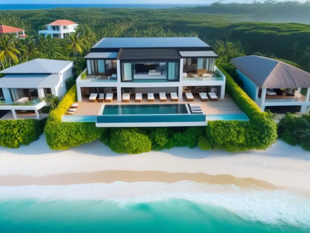 Propiedad vacacional de lujo frente a la playa con piscina infinita privada Residencia vacacional de lujo con piscina infinita privada y vistas al mar