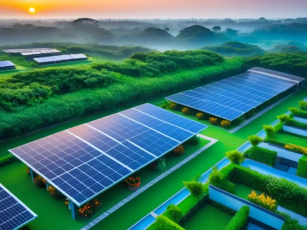 Residencial ecológico: armonía entre naturaleza y diseño Residencial ecológico moderno con certificaciones verdes, fusionando naturaleza y diseño en bienes raíces
