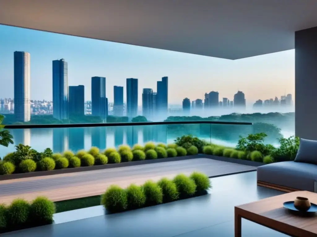 Edificio de lujo con jardín en la azotea en la ciudad Inversión residencial rentabilidad sostenible: complejo moderno con diseño arquitectónico elegante y jardín en la azotea con vista a la ciudad