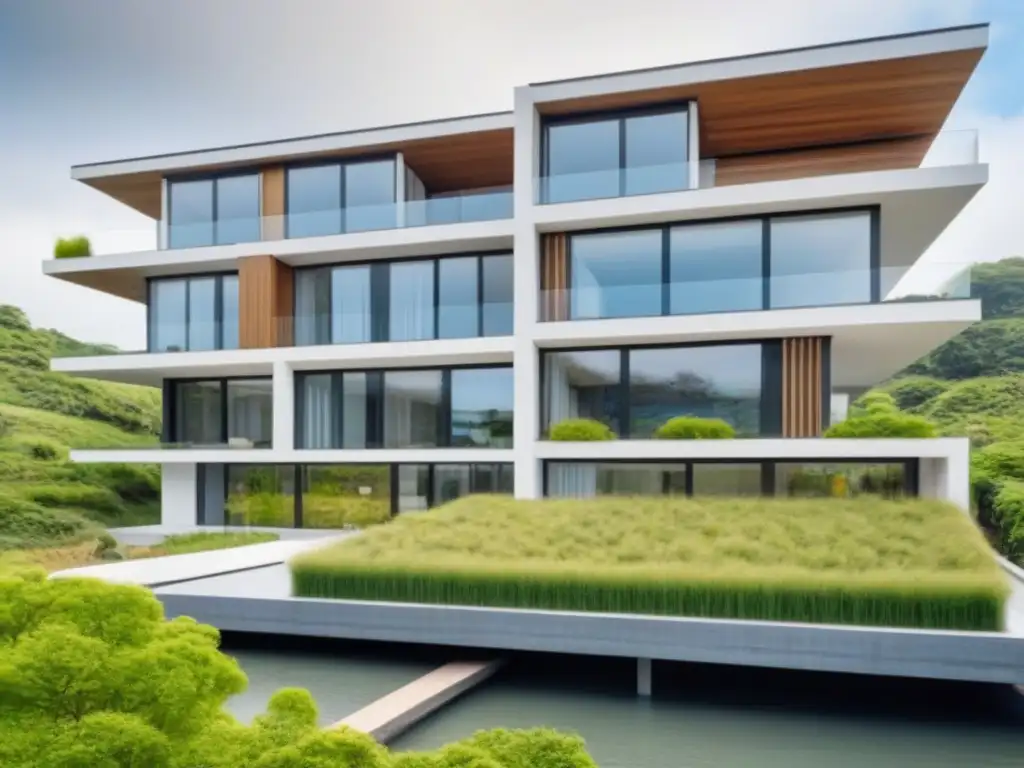 Ecoedificio moderno: arquitectura sostenible en armonía con la naturaleza Inversión en residencias con diseño sostenible y armonía con la naturaleza